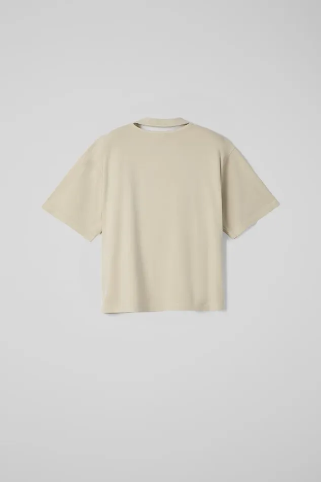 Jersey Women Camper TShirt Beige Organic Cotton TShirt Jersey Women Camper TShirt Beige Organic Cotton TShirt