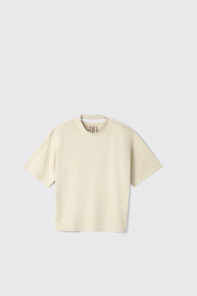 Jersey Women Camper TShirt Beige Organic Cotton TShirt Jersey Women Camper TShirt Beige Organic Cotton TShirt