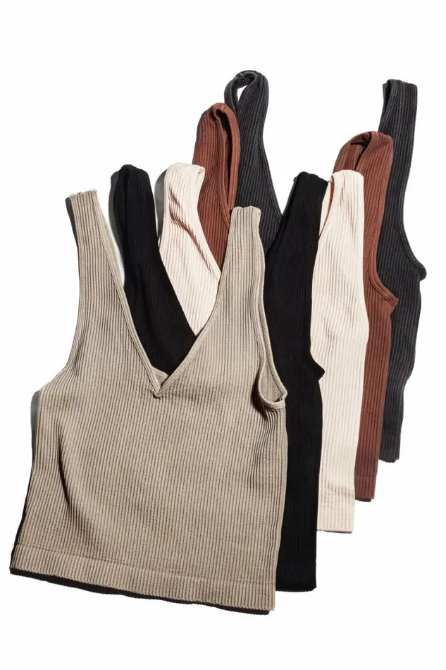 Jessica Cropped Tank In Black Black Women Bohme Tees and Tanks