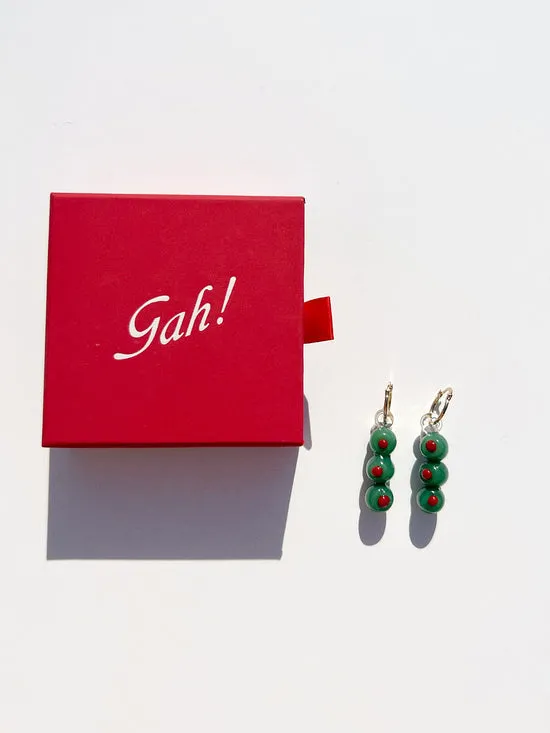 Jewelry Lisa Says Gah Women Martini Olives Hoops Green