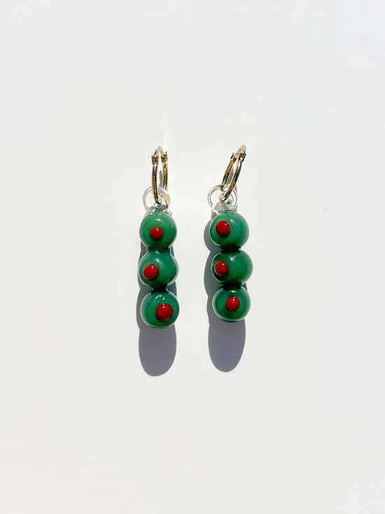 Jewelry Lisa Says Gah Women Martini Olives Hoops Green