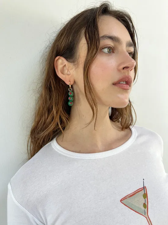 Jewelry Lisa Says Gah Women Martini Olives Hoops Green