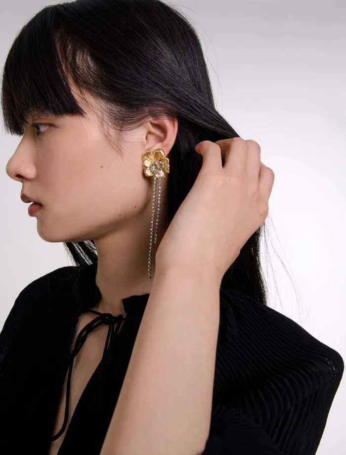 Jewelry Women Maje Flower Earrings Gold