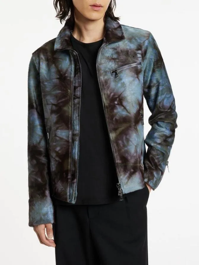 JUNIUS JACKET Blue Multi Clothing John Varvatos Leather Jackets