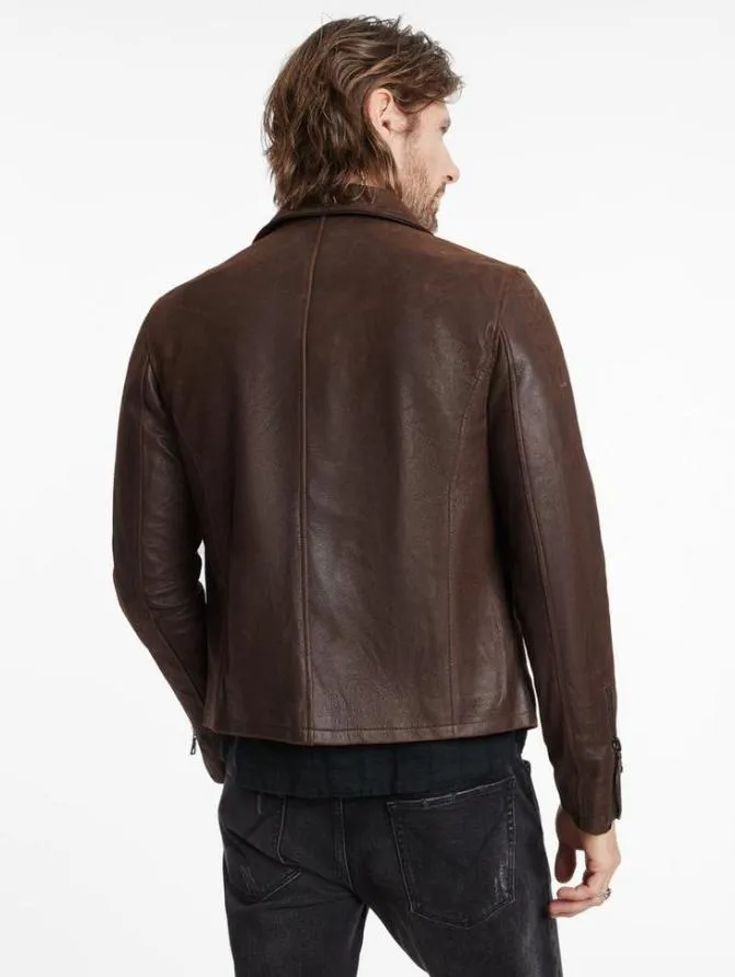 JUNIUS JACKET Charc Brown Clothing John Varvatos Leather Jackets