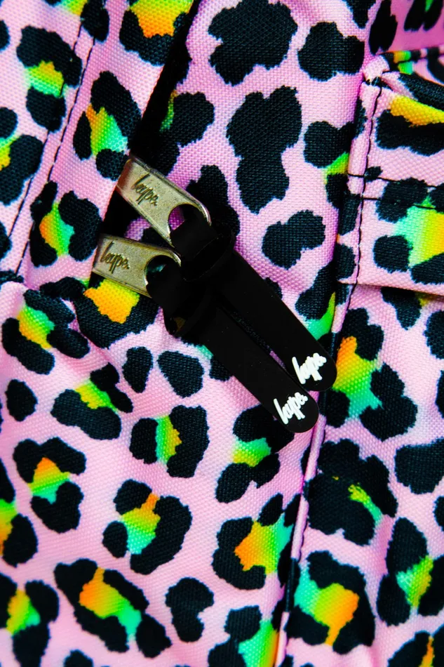 Just Hype Backpacks Hype Girls Iconic Pink Disco Leopard Print Backpack