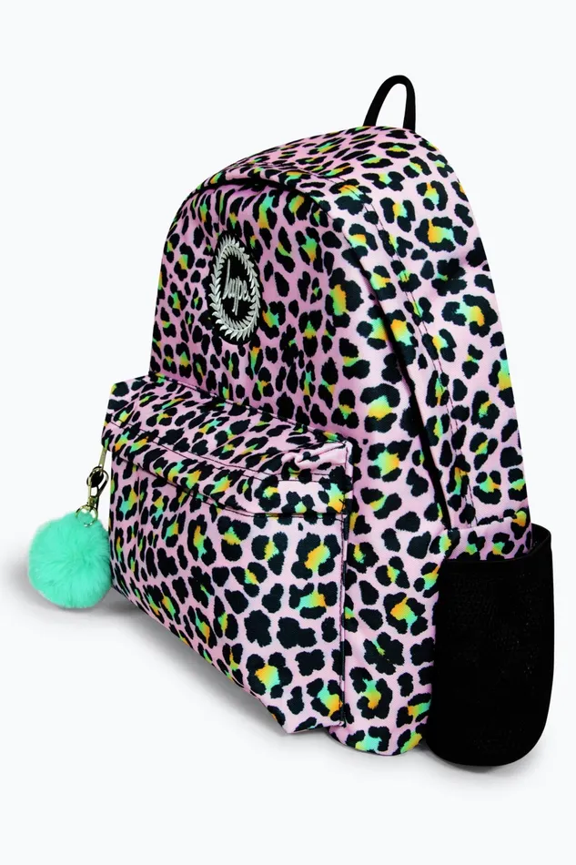 Just Hype Backpacks Hype Girls Iconic Pink Disco Leopard Print Backpack