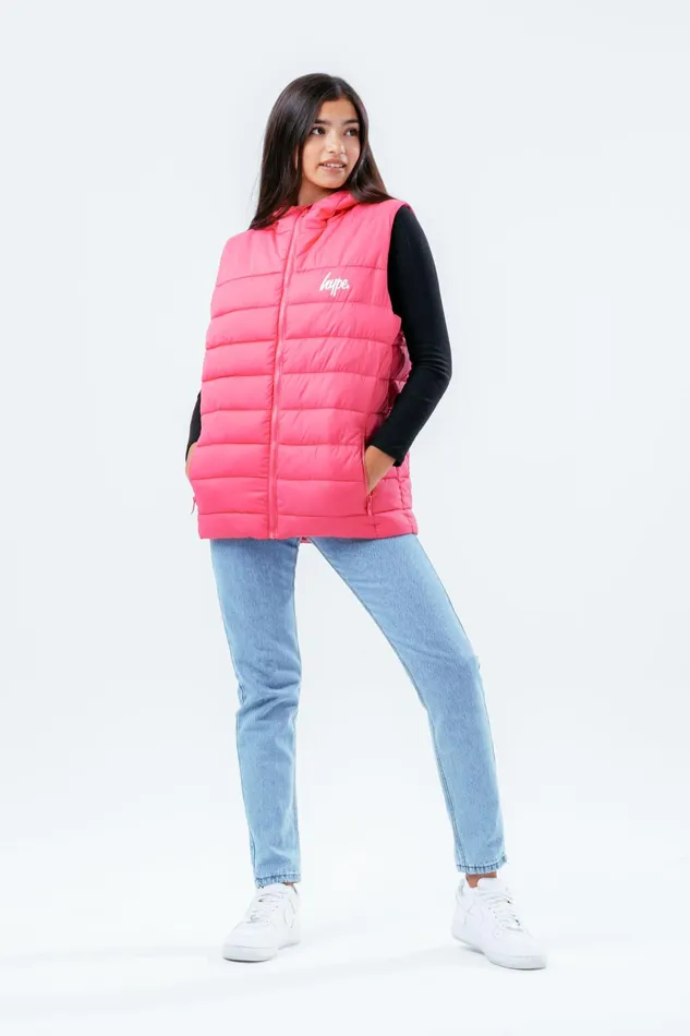 Just Hype Coats and Jackets Hype Hot Pink Girls Gilet