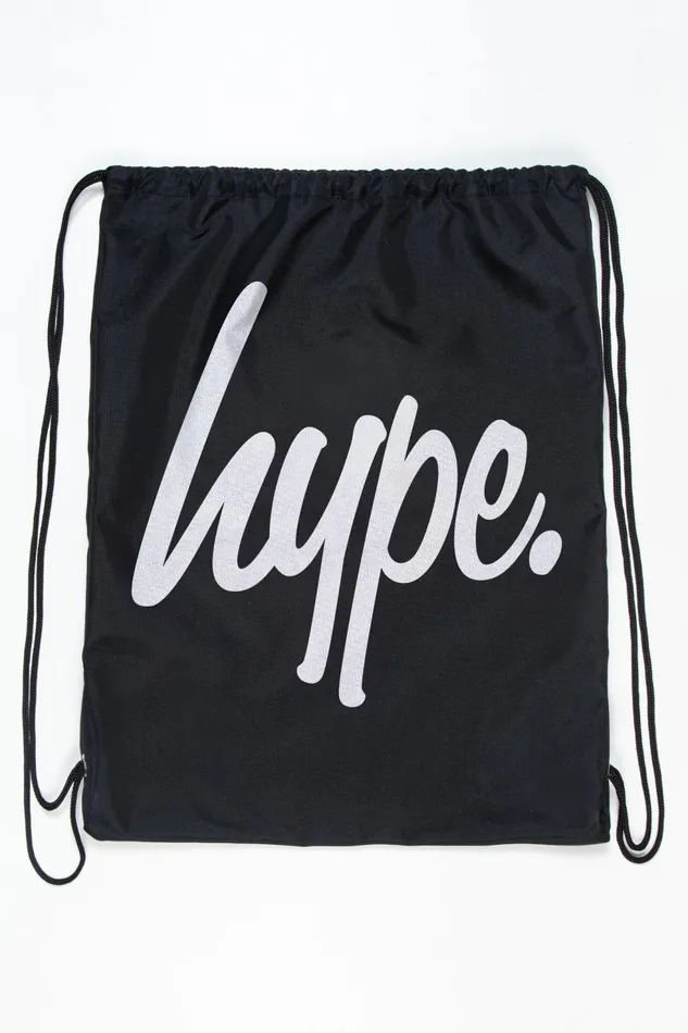 Just Hype Drawstring Bags Hype Unisex Black Script Drawstring Bag