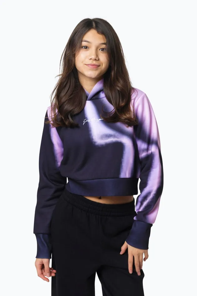 Just Hype Hoodies and Pullovers Hype Kids Black Spray Crop Hoodie
