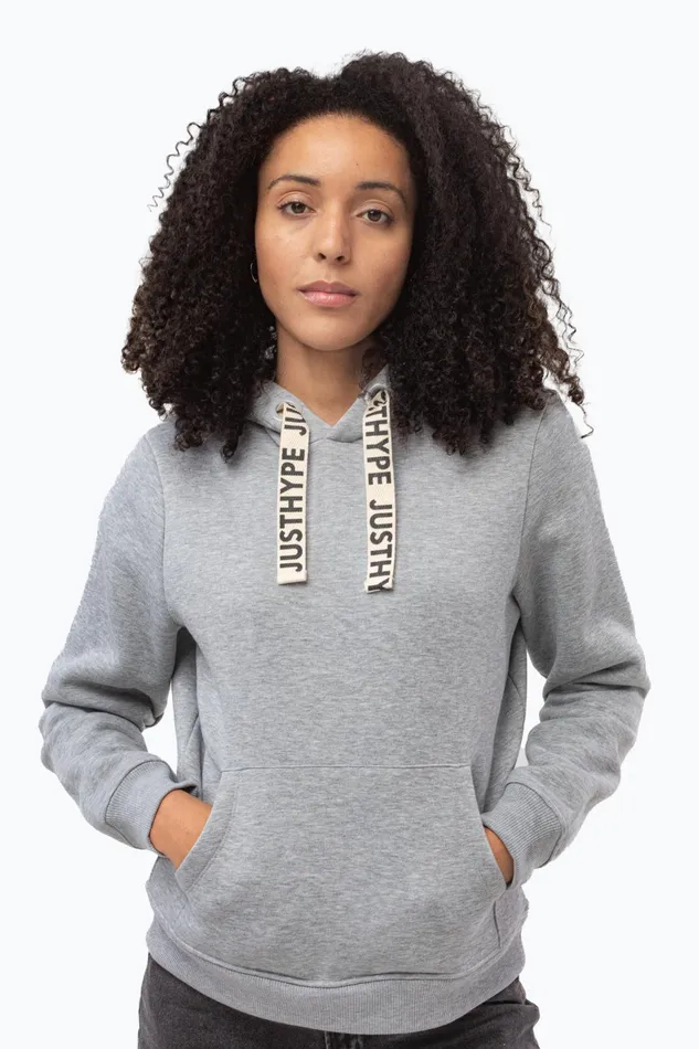 Just Hype Hoodies and Sweatshirts Hype Grey Drawcord Women039S Pullover Hoodie