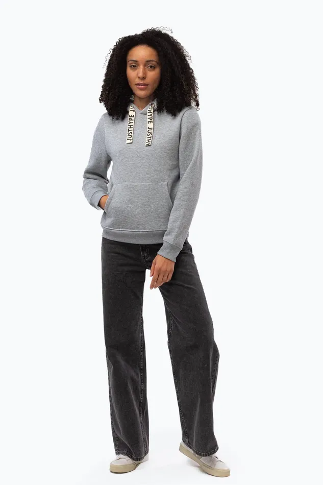 Just Hype Hoodies and Sweatshirts Hype Grey Drawcord Women039S Pullover Hoodie