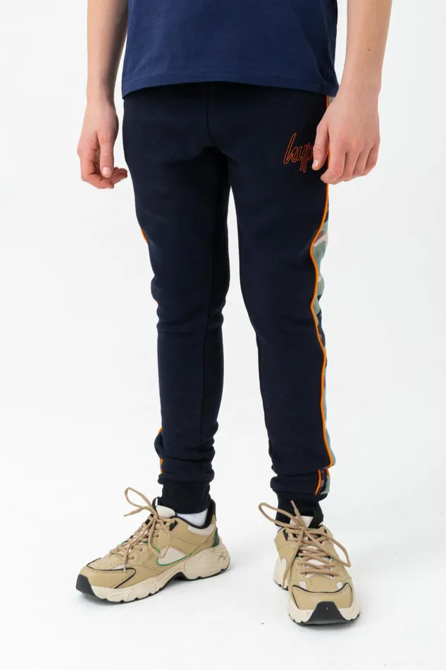 Just Hype Joggers Hype Boys Navy Spring Camo Script Joggers