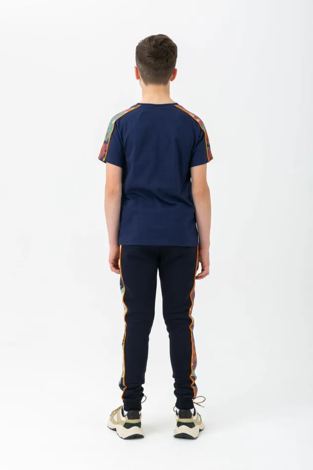 Just Hype Joggers Hype Boys Navy Spring Camo Script Joggers