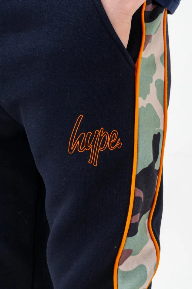 Just Hype Joggers Hype Boys Navy Spring Camo Script Joggers