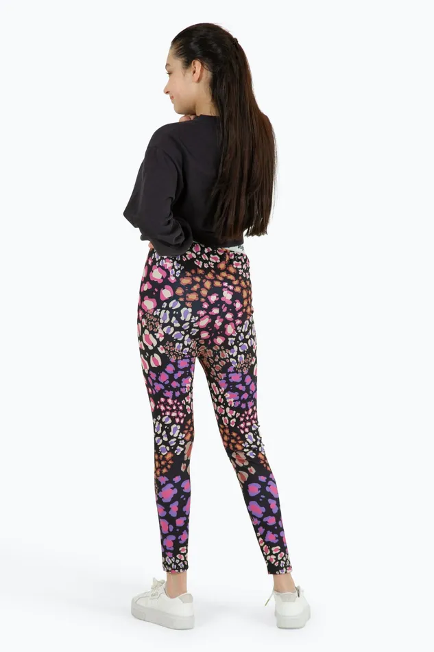 Just Hype Leggings and Bralettes Hype Girls Black Multi Leopard Leggings
