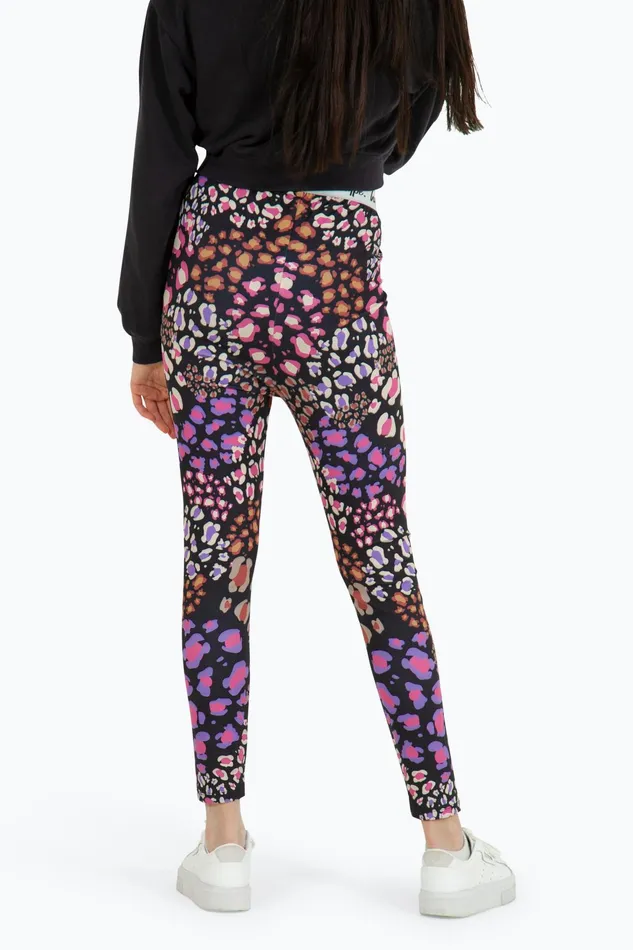 Just Hype Leggings and Bralettes Hype Girls Black Multi Leopard Leggings