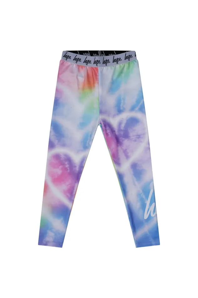 Just Hype Leggings and Bralettes Hype Girls Multi Heart TieDye Legging