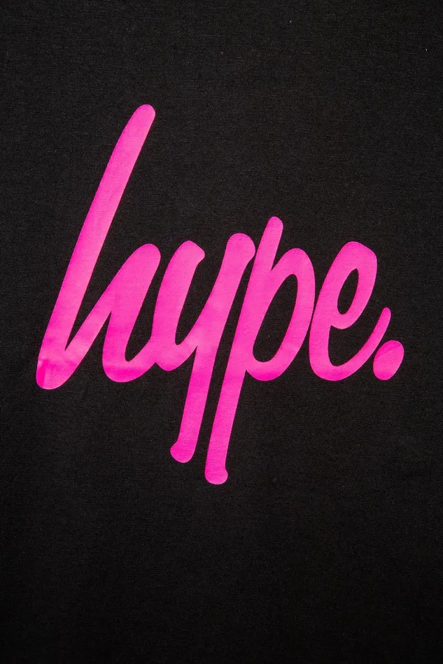 Just Hype Sets 1Pack Girls Hype Cap Sleeve Slouchy Tee and Cuff Leg Spot Pj Set Black
