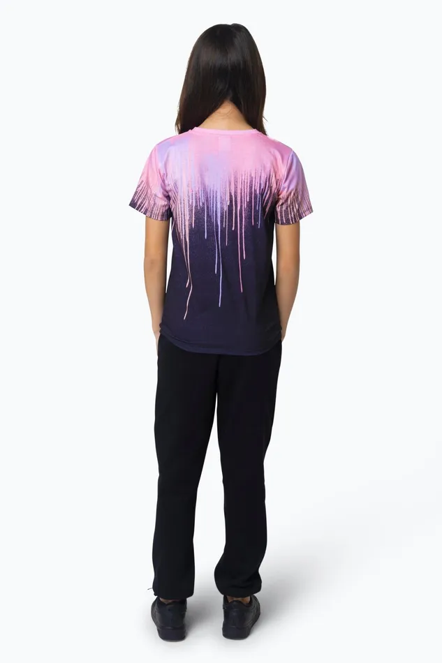 Just Hype TShirts Hype Girls Multi Dark Pastel Drips TShirt