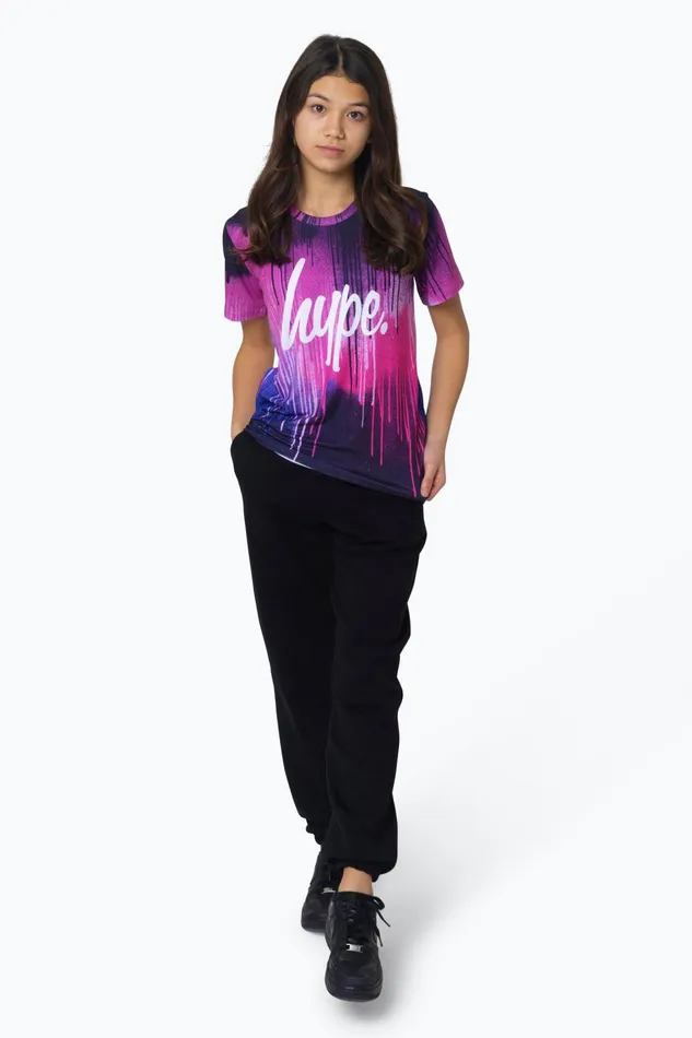 Just Hype TShirts Hype Girls Multi Pink Drips TShirt