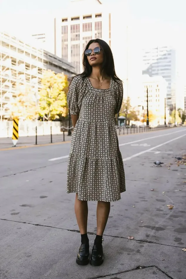 Kamila Printed Dress Black Women Bohme Dresses
