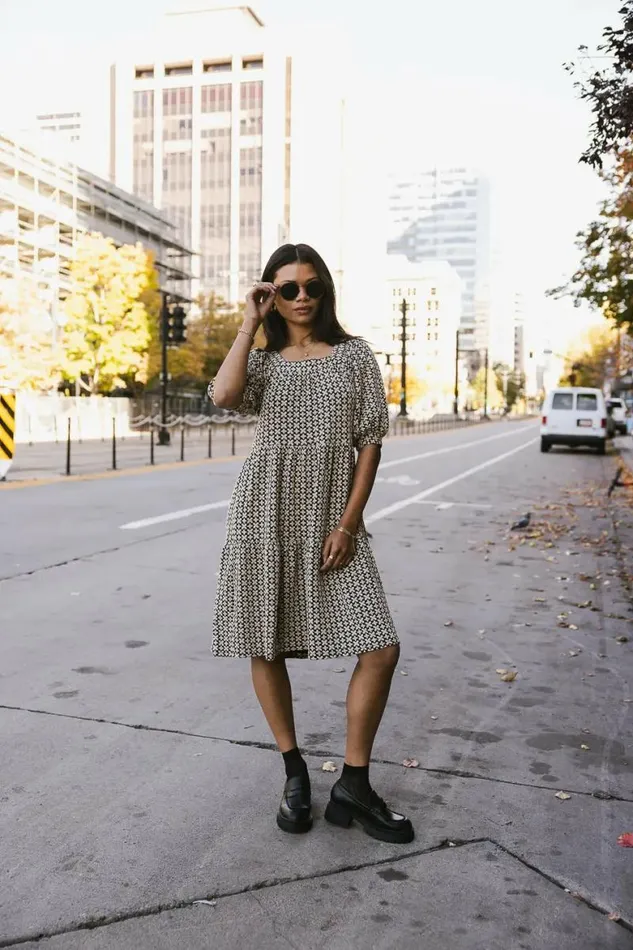 Kamila Printed Dress Black Women Bohme Dresses