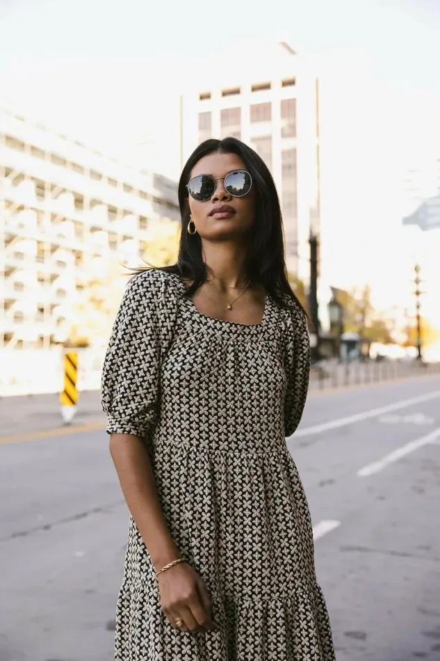 Kamila Printed Dress Black Women Bohme Dresses