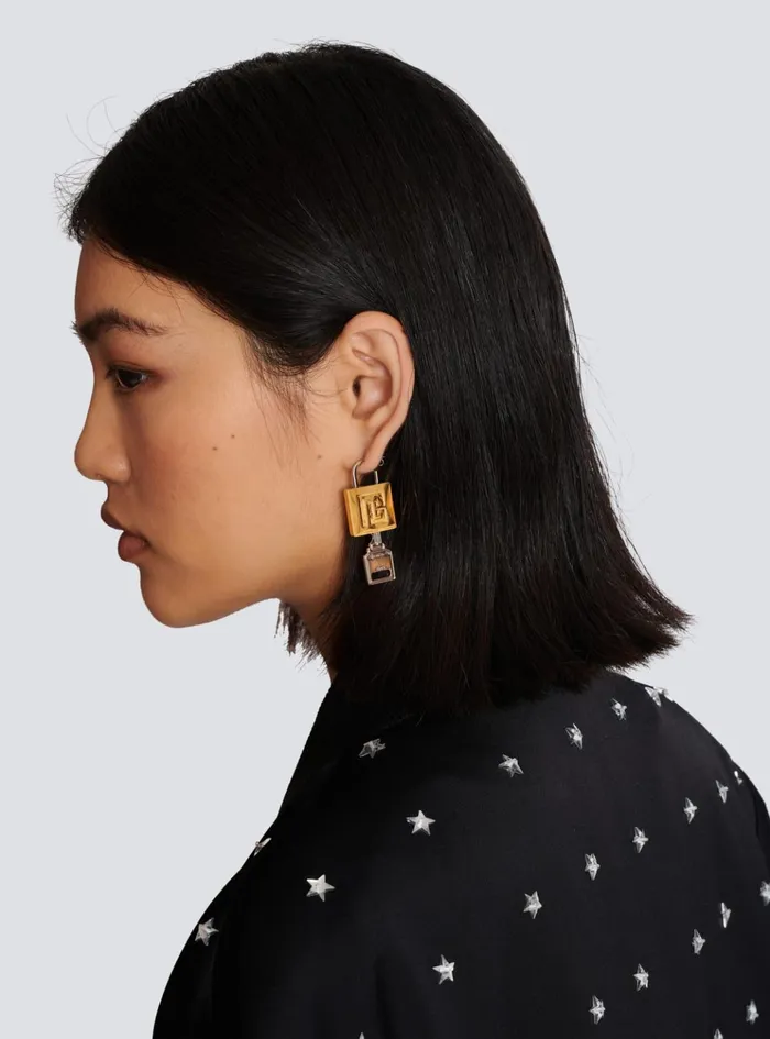 KeyandLock Earrings Gold Women Balmain Fashion Jewelry