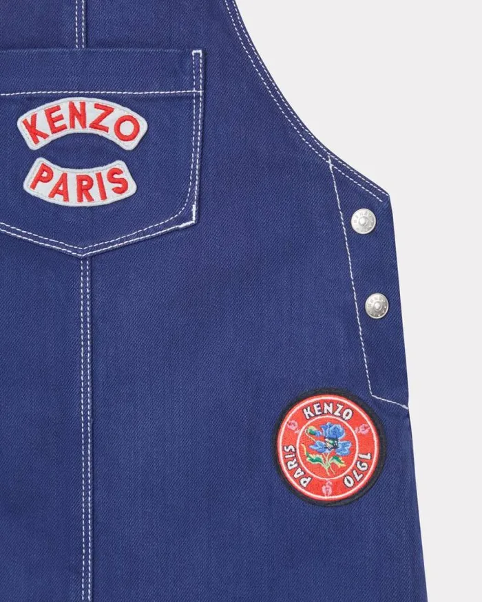 Kids 039KENZO Tour039 Cotton Pinafore Dress Ink Kenzo Dresses And Skirts