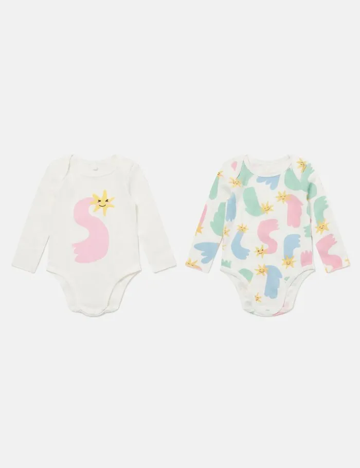 Kids 2 Pack Shooting Star Rompers Multicolour Stella McCartney Baby Girls