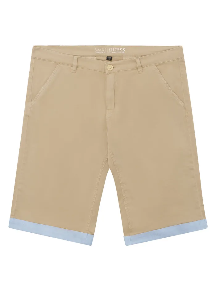 Kids Big Boy GUESS Eco Sand Sateen Chino Shorts 716