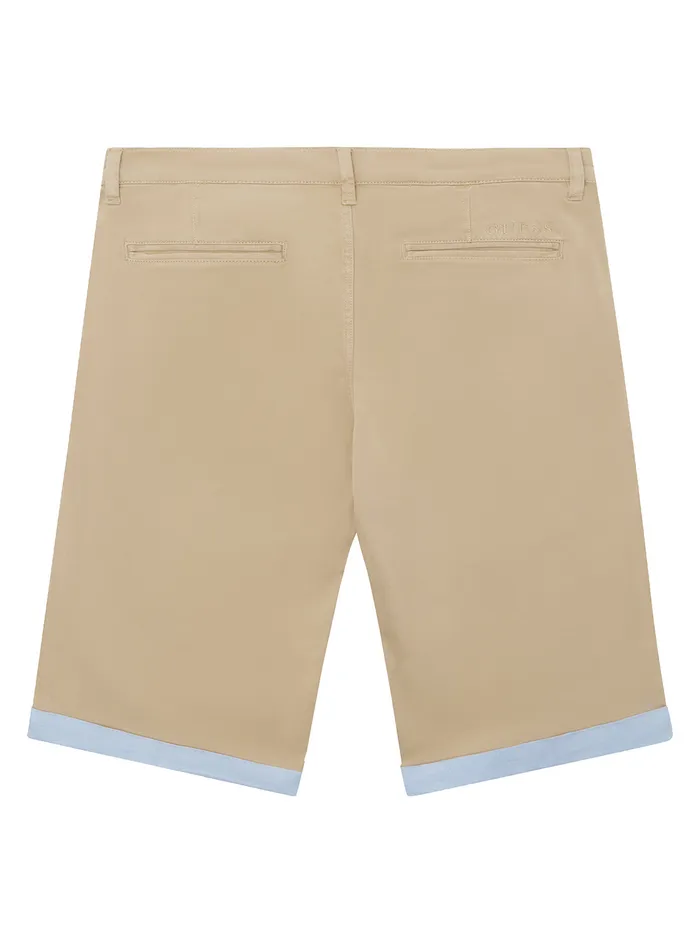 Kids Big Boy GUESS Eco Sand Sateen Chino Shorts 716 Kids Big Boy GUESS Eco Sand Sateen Chino Shorts 716
