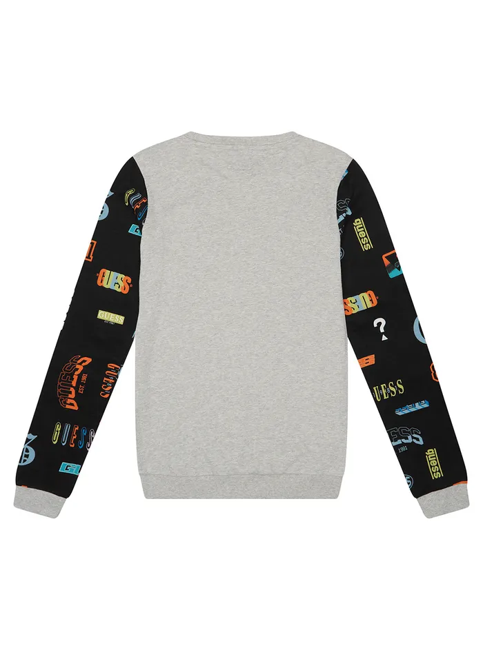Kids Big Boy GUESS Grey Logo Print Active Tshirt 716
