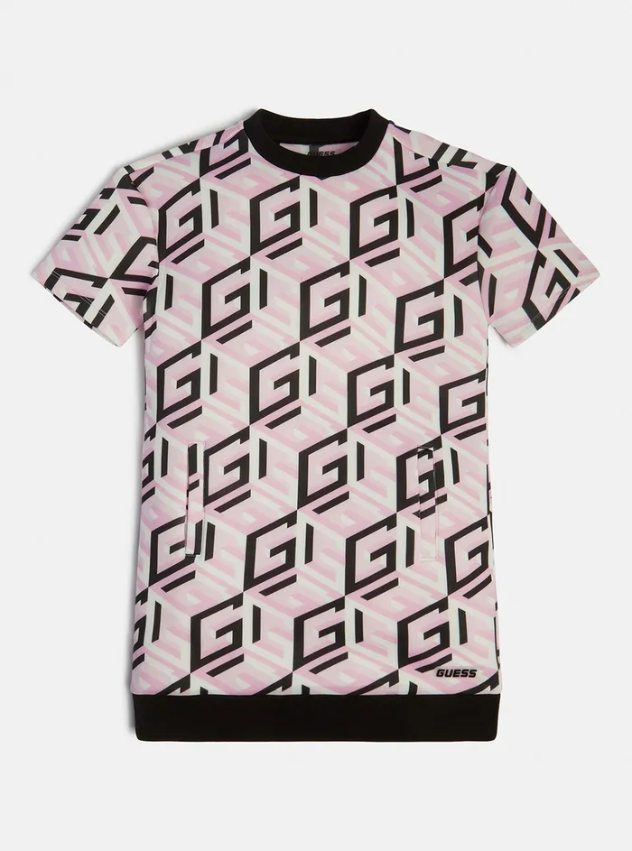 Kids Big Girl GUESS Pink G Cube Scuba Active Dress 816