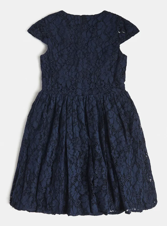 Kids Big Girl GUESS Secret Blue Lace Dress 816