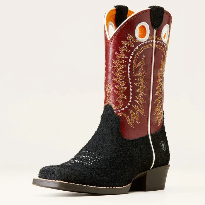 Kids Big Kids039 Footwear Ariat Derby Monroe Western Boot Black Roughout