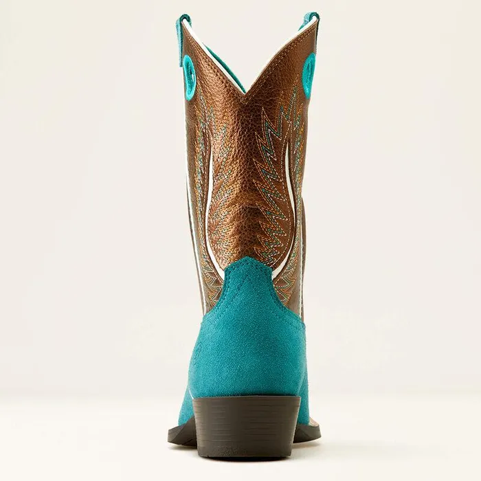 Kids Big Kids039 Footwear Ariat Futurity Fort Worth Western Boot Teal Suedegilded Mocha Kids Big Kids039 Footwear Ariat Futurity Fort Worth Western Boot Teal Suedegilded Mocha