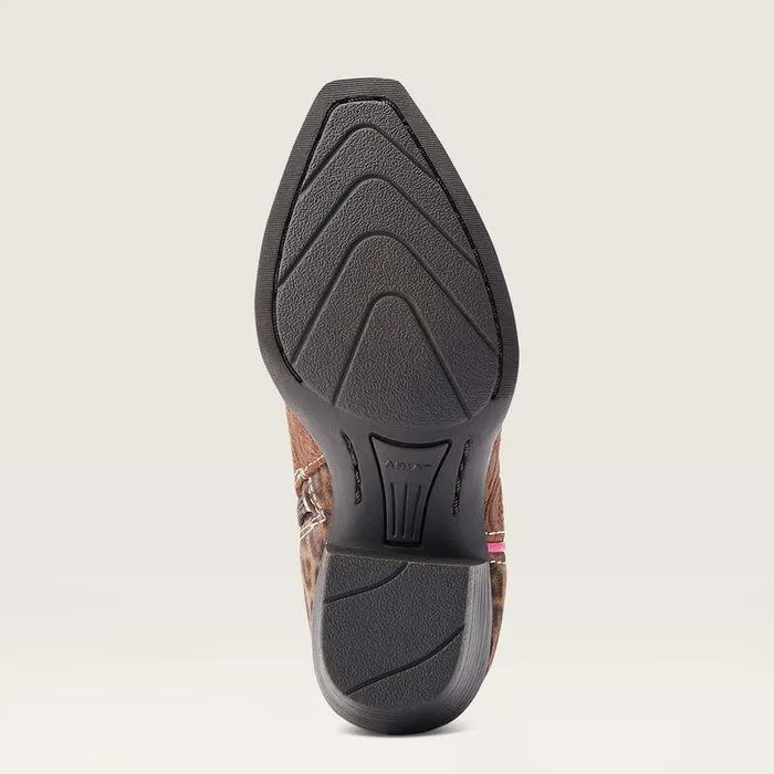 Kids Big Kids039 Footwear Ariat Heritage Star Easy Fit Western Boot Brown Floral Embosspearl Snake