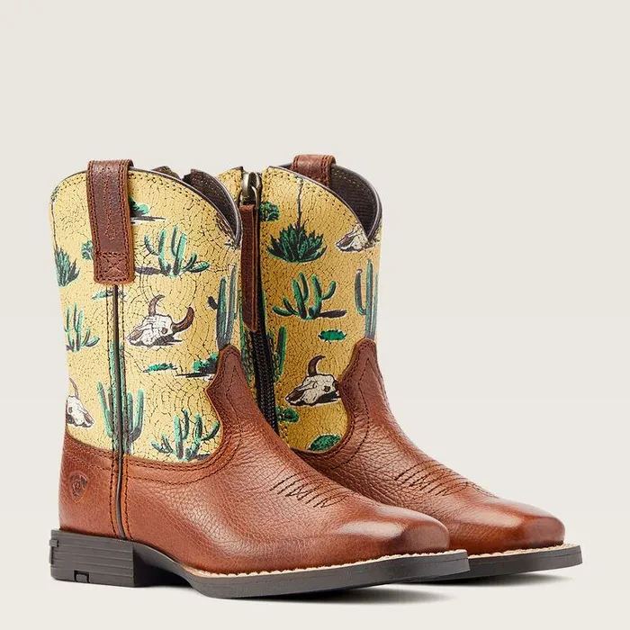 Kids Big Kids039 Footwear Ariat Round Up Wide Square Toe Easy Fit Western Boot Spiced Cider