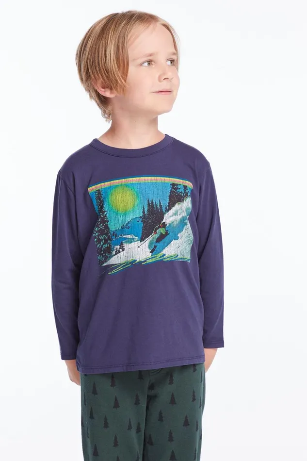 Kids Boys Chaser Brand 80s Ski Moment Boys Long Sleeve