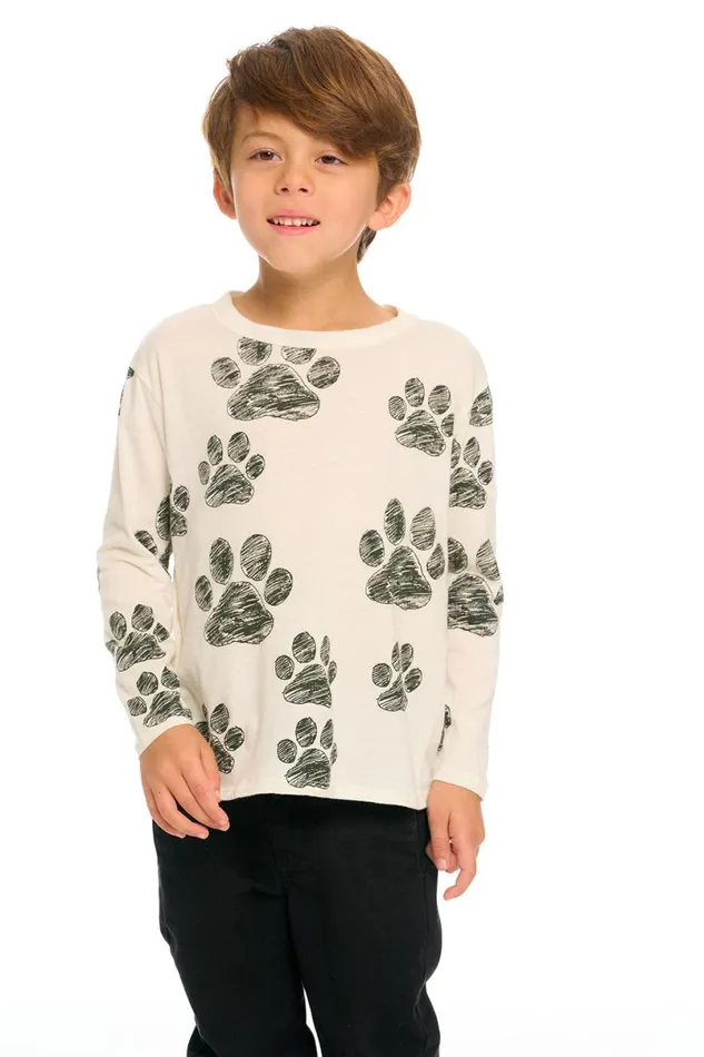 Kids Boys Chaser Brand All Over Dog Paw Charity Shirt
