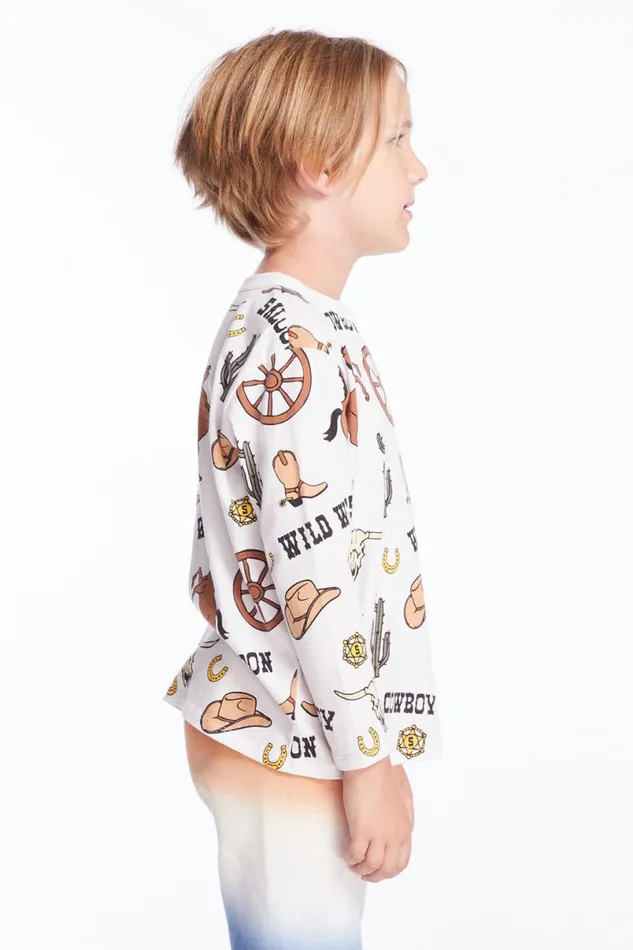 Kids Boys Chaser Brand Allover Cowboy Hats Boys Long Sleeve