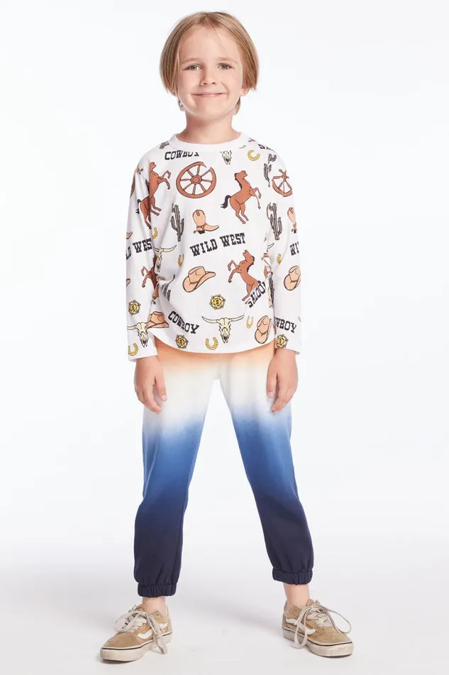 Kids Boys Chaser Brand Allover Cowboy Hats Boys Long Sleeve