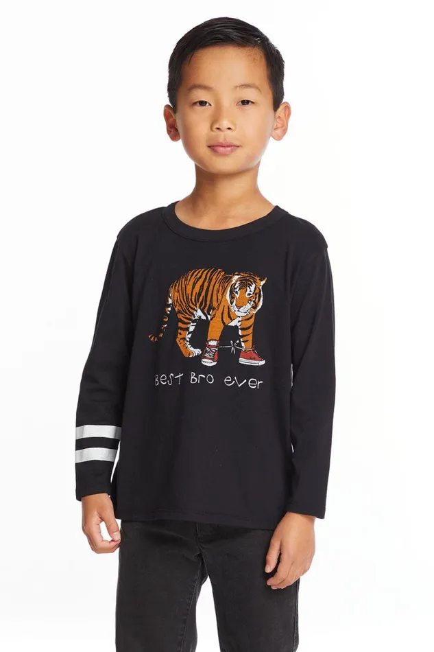 Kids Boys Chaser Brand Best Bro Boys Long Sleeve Crew Neck Tee