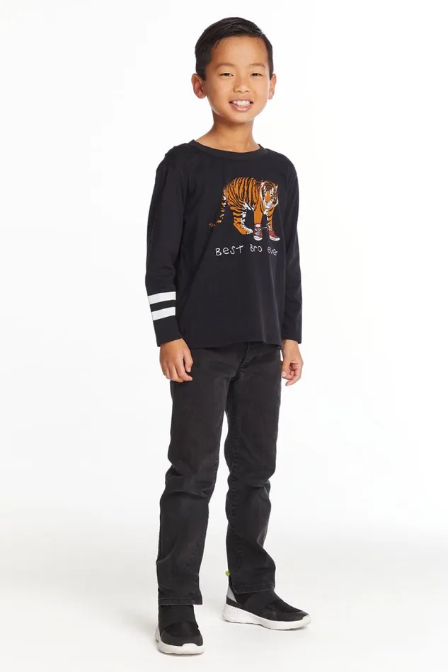 Kids Boys Chaser Brand Best Bro Boys Long Sleeve Crew Neck Tee