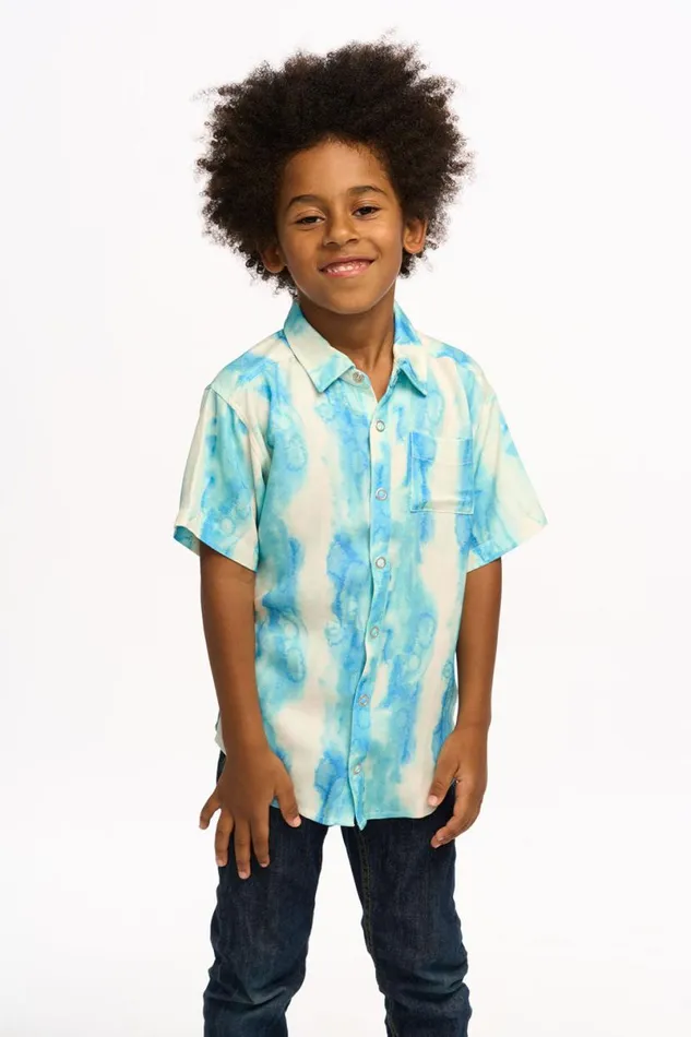 Kids Boys Chaser Brand Blue Watercolor Stripe