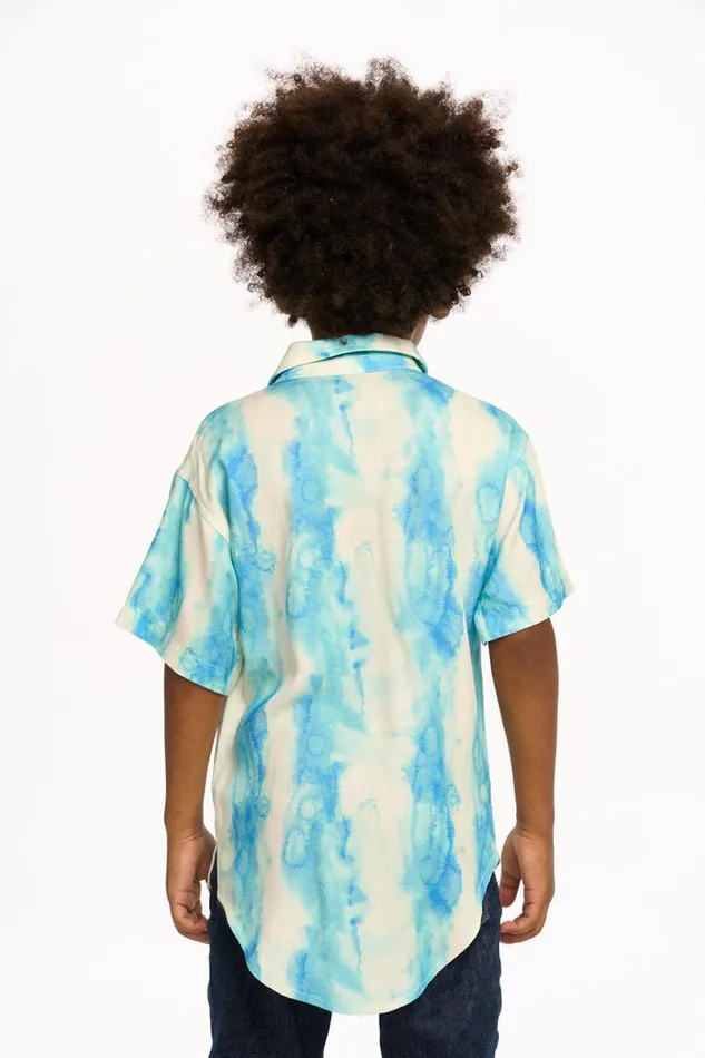 Kids Boys Chaser Brand Blue Watercolor Stripe