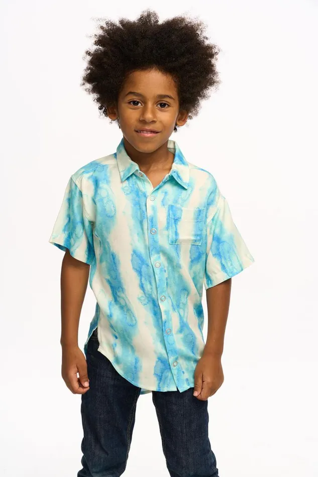 Kids Boys Chaser Brand Blue Watercolor Stripe