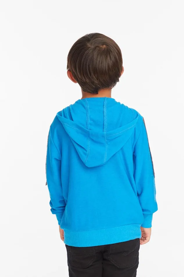Kids Boys Chaser Brand Bolt Blue Danube Long Sleeve Zip Up Hoodie